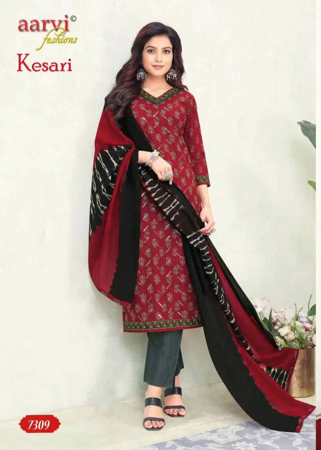 Kesari Vol 1 By Aarvi Pure Cotton Printed Kurti With Bottom Dupatta Wholesale Online